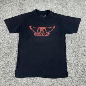 Aerosmith Shirt Mens Medium Black Red Get Your Wings Short Sleeve Music READ